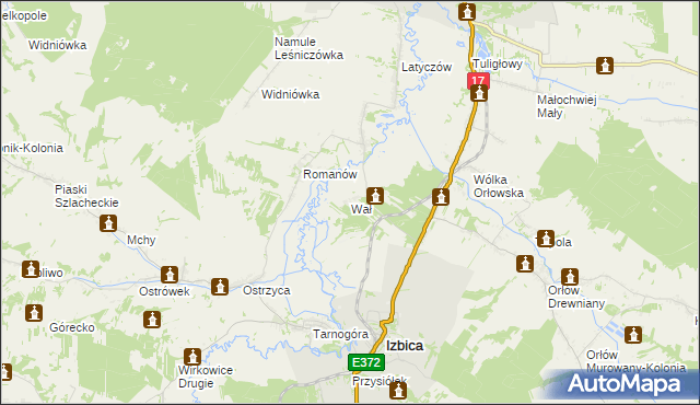 mapa Wał gmina Izbica, Wał gmina Izbica na mapie Targeo