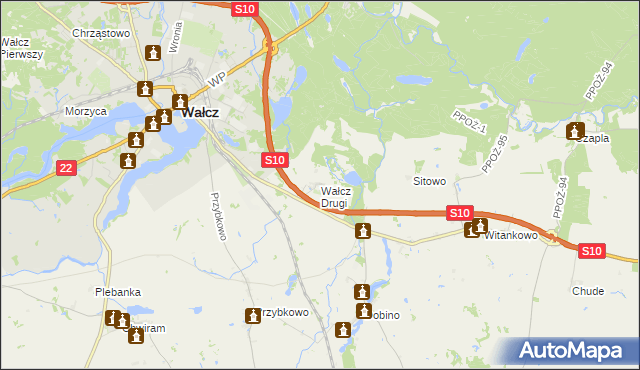 mapa Wałcz Drugi, Wałcz Drugi na mapie Targeo