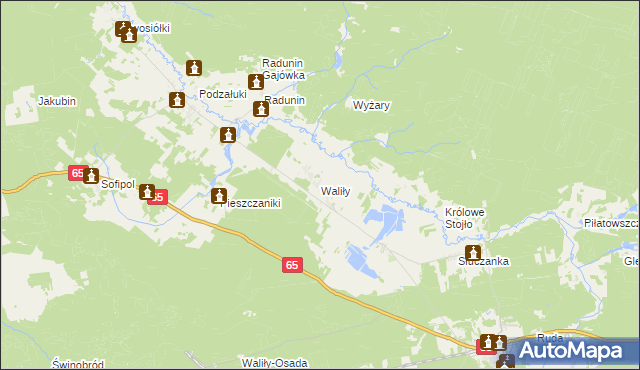 mapa Waliły, Waliły na mapie Targeo