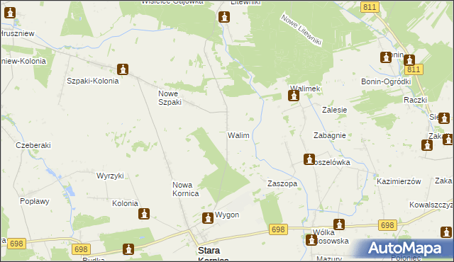 mapa Walim gmina Stara Kornica, Walim gmina Stara Kornica na mapie Targeo