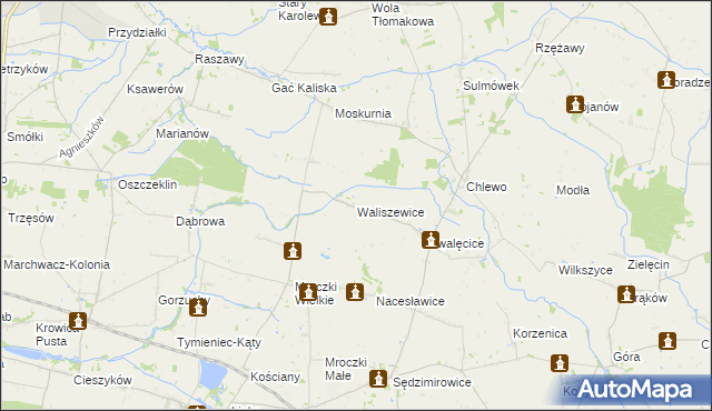 mapa Waliszewice, Waliszewice na mapie Targeo