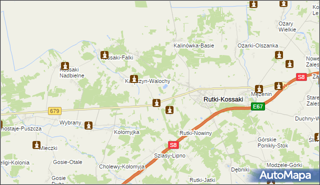 mapa Walochy-Mońki, Walochy-Mońki na mapie Targeo