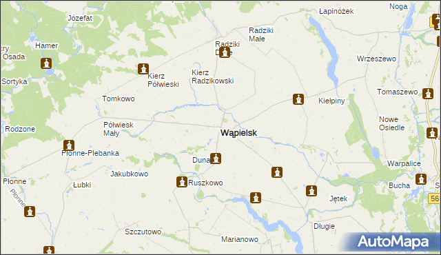 mapa Wąpielsk, Wąpielsk na mapie Targeo