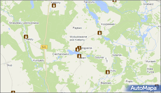 mapa Wąpiersk, Wąpiersk na mapie Targeo