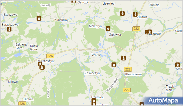 mapa Warcz, Warcz na mapie Targeo