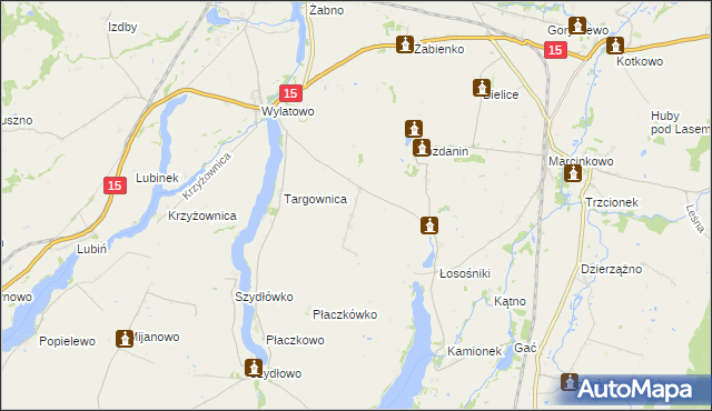 mapa Wasielewko, Wasielewko na mapie Targeo