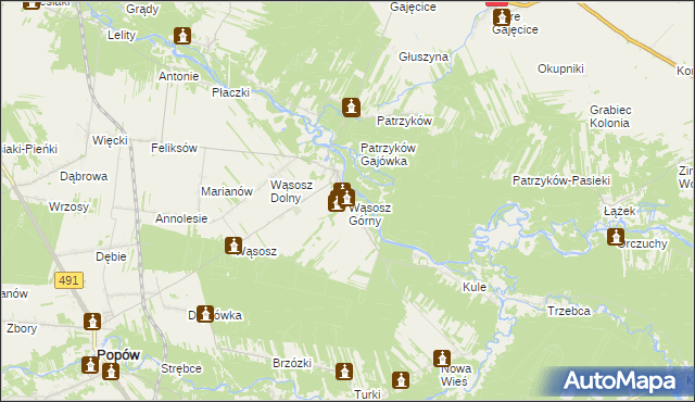 mapa Wąsosz Górny, Wąsosz Górny na mapie Targeo