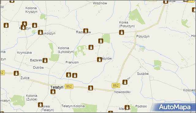 mapa Wasylów gmina Telatyn, Wasylów gmina Telatyn na mapie Targeo