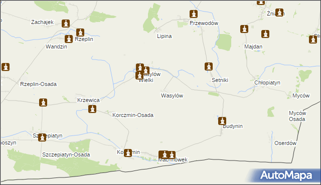 mapa Wasylów gmina Ulhówek, Wasylów gmina Ulhówek na mapie Targeo