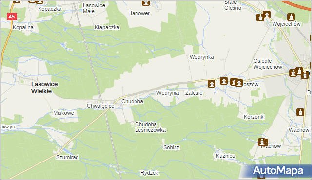 mapa Wędrynia, Wędrynia na mapie Targeo