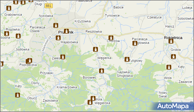 mapa Węgierka, Węgierka na mapie Targeo