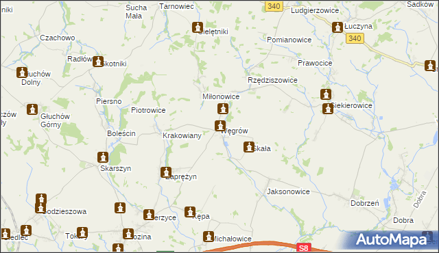 mapa Węgrów gmina Długołęka, Węgrów gmina Długołęka na mapie Targeo