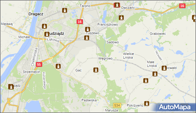 mapa Węgrowo, Węgrowo na mapie Targeo