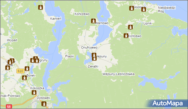 mapa Wejsuny, Wejsuny na mapie Targeo