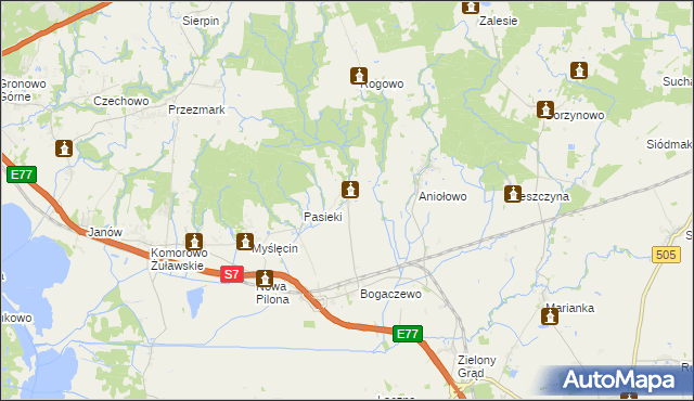 mapa Weklice, Weklice na mapie Targeo