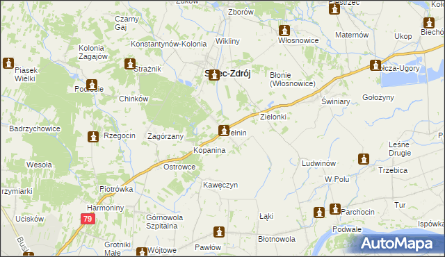 mapa Wełnin, Wełnin na mapie Targeo