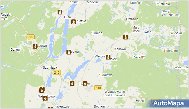 mapa Wełpin, Wełpin na mapie Targeo