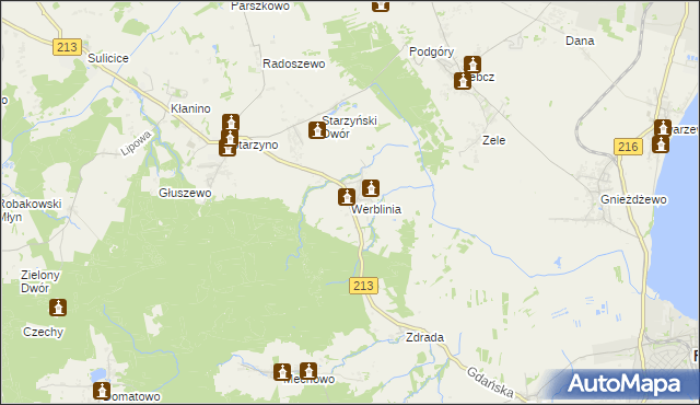 mapa Werblinia, Werblinia na mapie Targeo