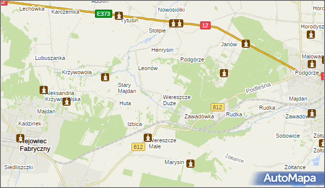 mapa Wereszcze Duże, Wereszcze Duże na mapie Targeo