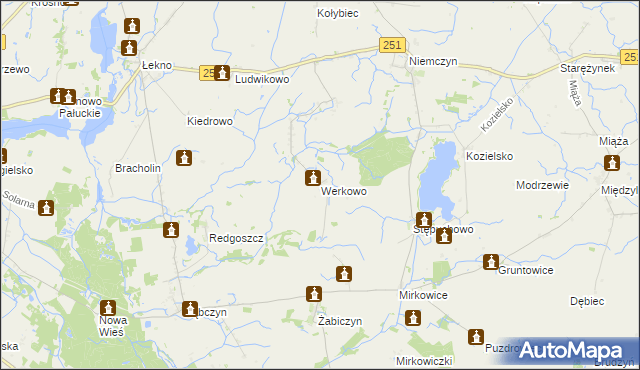 mapa Werkowo, Werkowo na mapie Targeo