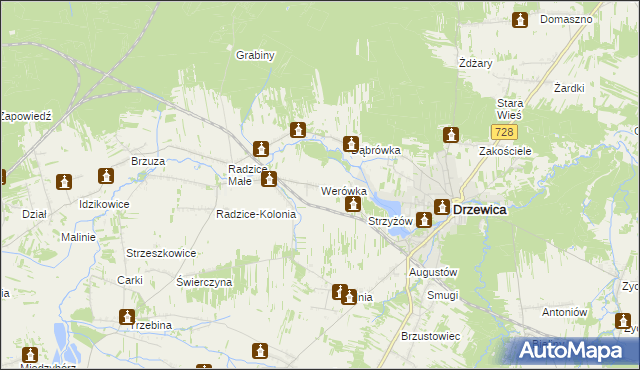 mapa Werówka, Werówka na mapie Targeo