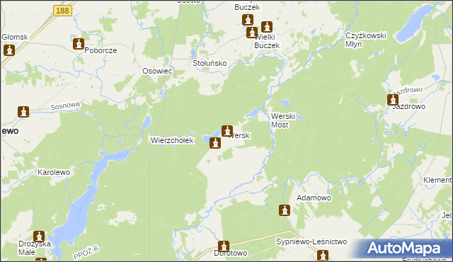 mapa Wersk, Wersk na mapie Targeo