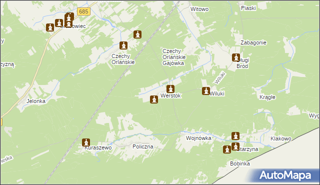 mapa Werstok, Werstok na mapie Targeo