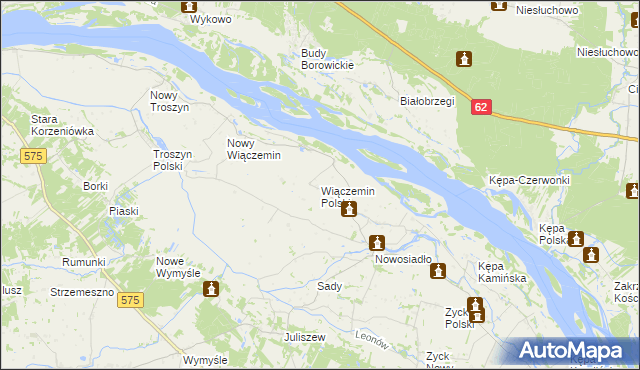 mapa Wiączemin Polski, Wiączemin Polski na mapie Targeo