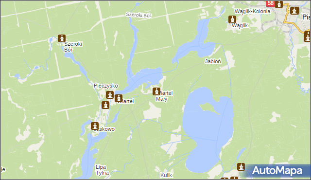 mapa Wiartel Mały, Wiartel Mały na mapie Targeo