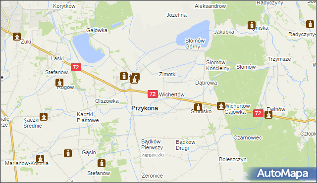 mapa Wichertów, Wichertów na mapie Targeo