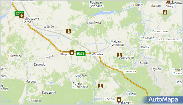 mapa Widełka, Widełka na mapie Targeo