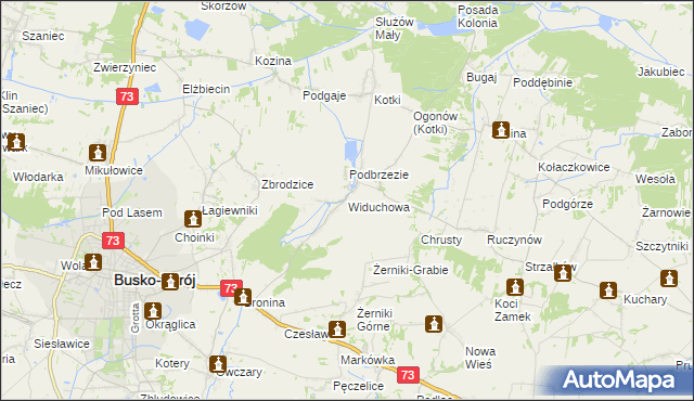 mapa Widuchowa gmina Busko-Zdrój, Widuchowa gmina Busko-Zdrój na mapie Targeo