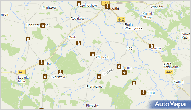 mapa Wieczyn, Wieczyn na mapie Targeo