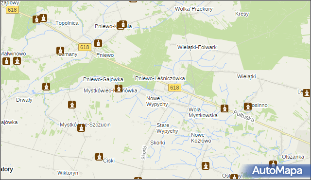 mapa Wielątki Rosochate, Wielątki Rosochate na mapie Targeo