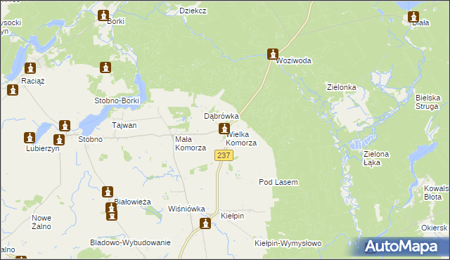 mapa Wielka Komorza, Wielka Komorza na mapie Targeo