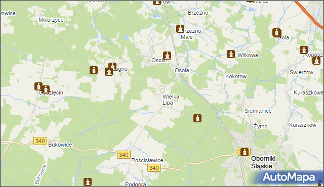 mapa Wielka Lipa, Wielka Lipa na mapie Targeo