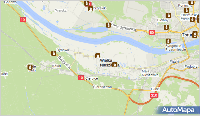 mapa Wielka Nieszawka, Wielka Nieszawka na mapie Targeo