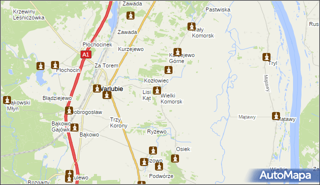 mapa Wielki Komorsk, Wielki Komorsk na mapie Targeo