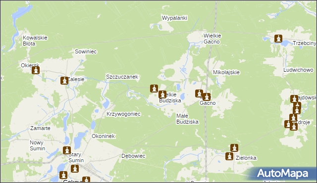 mapa Wielkie Budziska, Wielkie Budziska na mapie Targeo