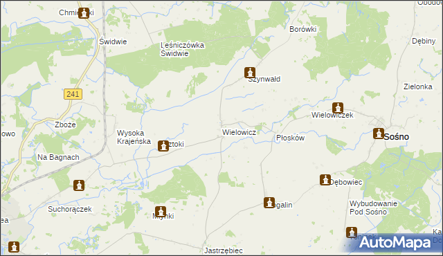 mapa Wielowicz, Wielowicz na mapie Targeo