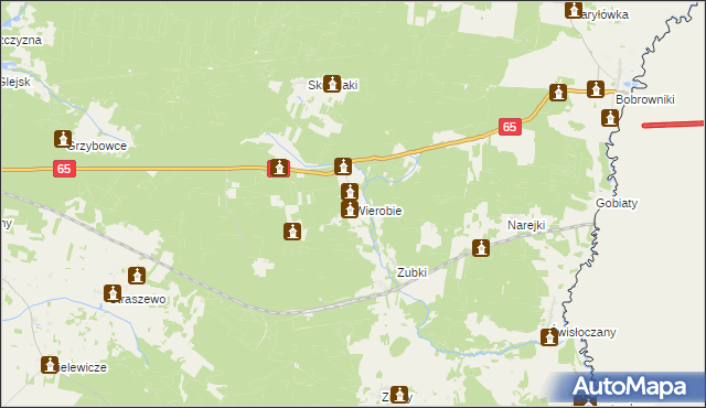 mapa Wierobie, Wierobie na mapie Targeo