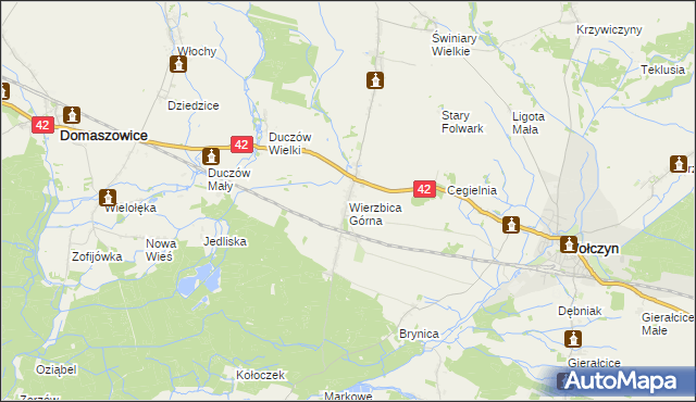 mapa Wierzbica Górna, Wierzbica Górna na mapie Targeo