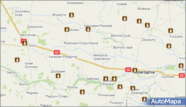 mapa Wierzbica Szlachecka, Wierzbica Szlachecka na mapie Targeo