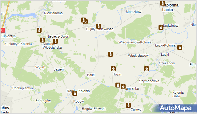 mapa Wierzbice-Strupki, Wierzbice-Strupki na mapie Targeo