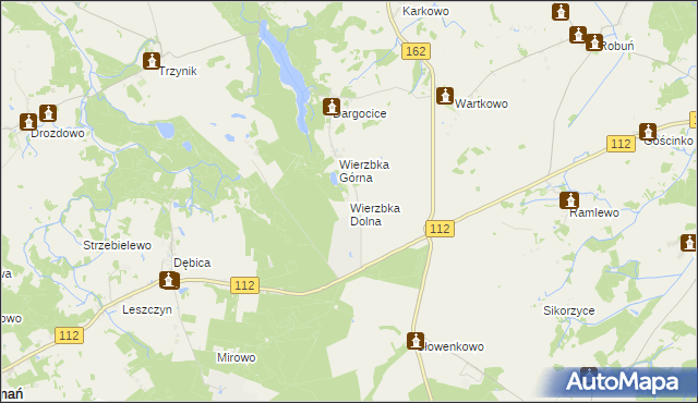 mapa Wierzbka Dolna, Wierzbka Dolna na mapie Targeo