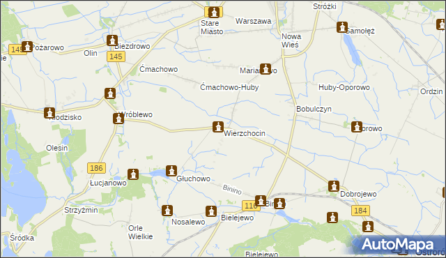 mapa Wierzchocin, Wierzchocin na mapie Targeo