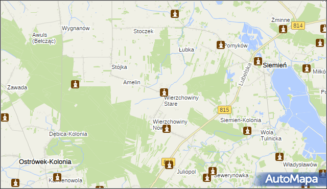 mapa Wierzchowiny Stare, Wierzchowiny Stare na mapie Targeo