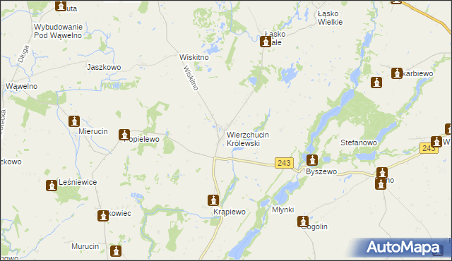 mapa Wierzchucin Królewski, Wierzchucin Królewski na mapie Targeo