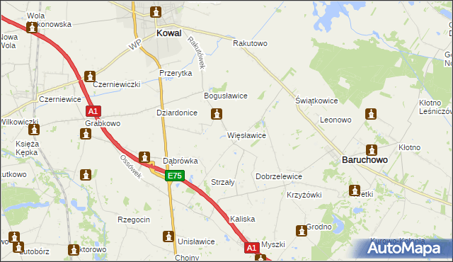 mapa Więsławice, Więsławice na mapie Targeo