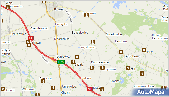 mapa Więsławice-Parcele, Więsławice-Parcele na mapie Targeo